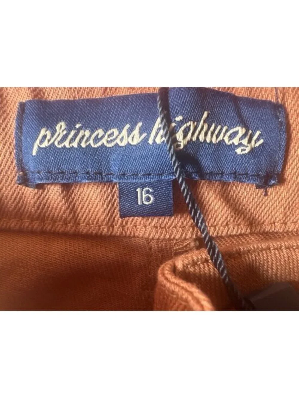 New Princess Highway Size 12 Rust Wide-Leg High Rise Pants Cotton Blend
